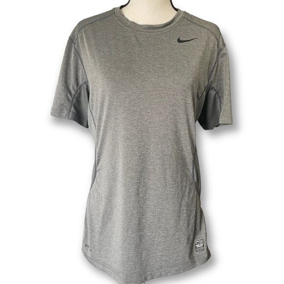 Nike Pro Combat Dri Fit Fitted Shirt Grey, Size Medium - Picture 1 of 10